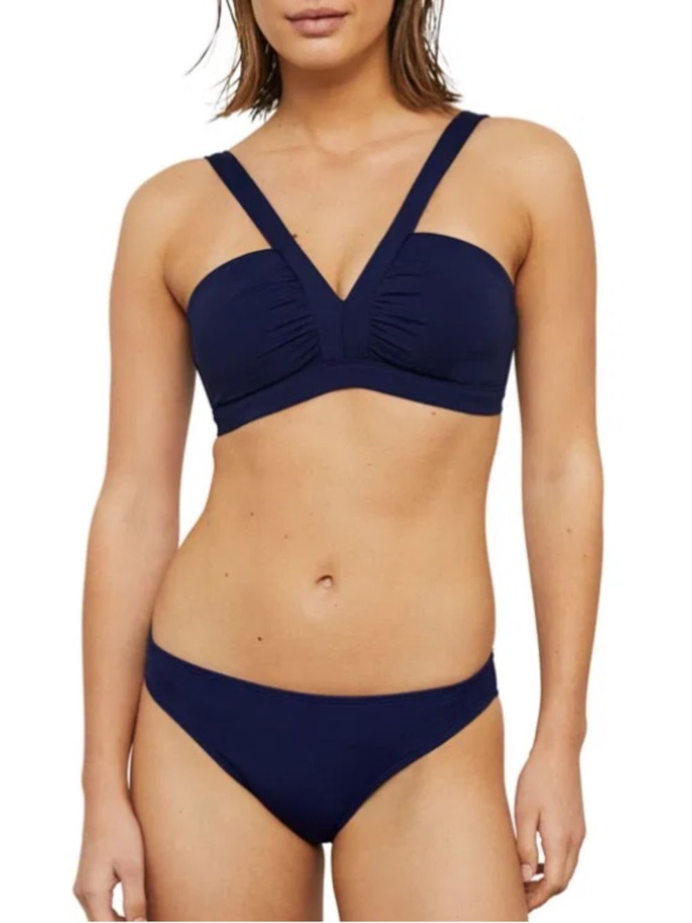 Boden Corsica Navy Blue V-neck Bikini Top size 10 & Bottom is size 12